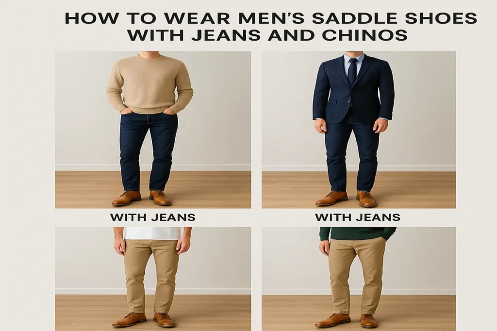 How to wear men’s saddleback shoes with jeans and chinos