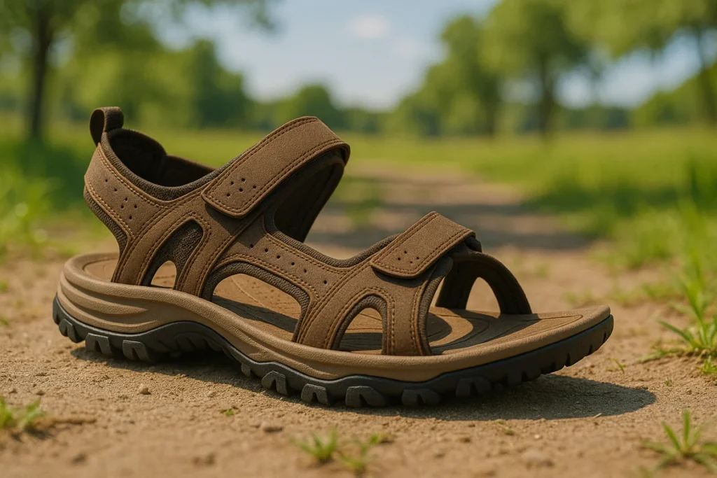 Men’s breathable trail sandals with arch support and quick-drying materials for summer hikes